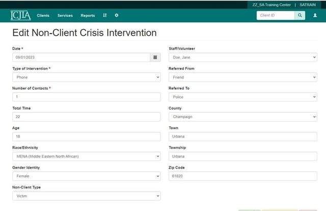 Non-Client Crisis Intervention